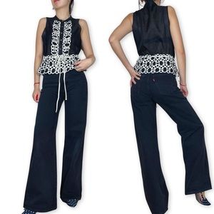 Robert Rodriguez Embroidered Sleeveless Blouse Fits S